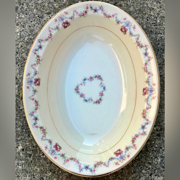 Vintage Mid Century SYRACUSE ACADIA Old Ivory 10" Oval Vegetable Serving Bowl - Picture 3 of 8